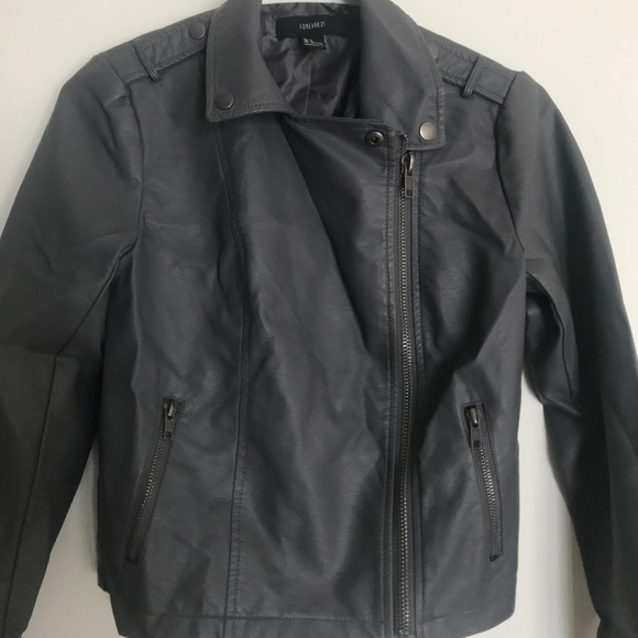 Gray Faux Leather Jacket - Picture 4 of 5